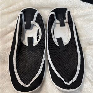 Black and White Slip-On Shoes